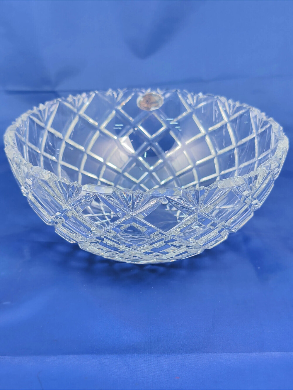 Rogaska 8.5" Cross Hatch Notched Edge Lead Crystal Bowl